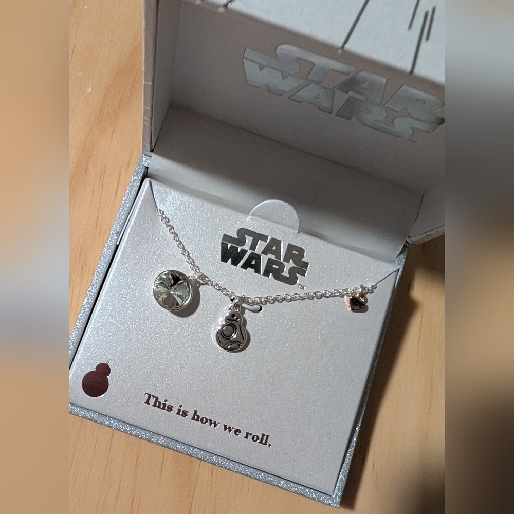 Disney Star Wars BB-8 Gem Charm Necklace Brand New in Box NIB